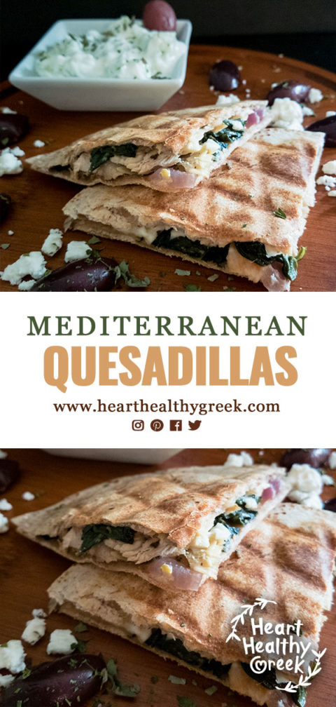 Mediterranean Quesadillas - Heart Healthy Greek