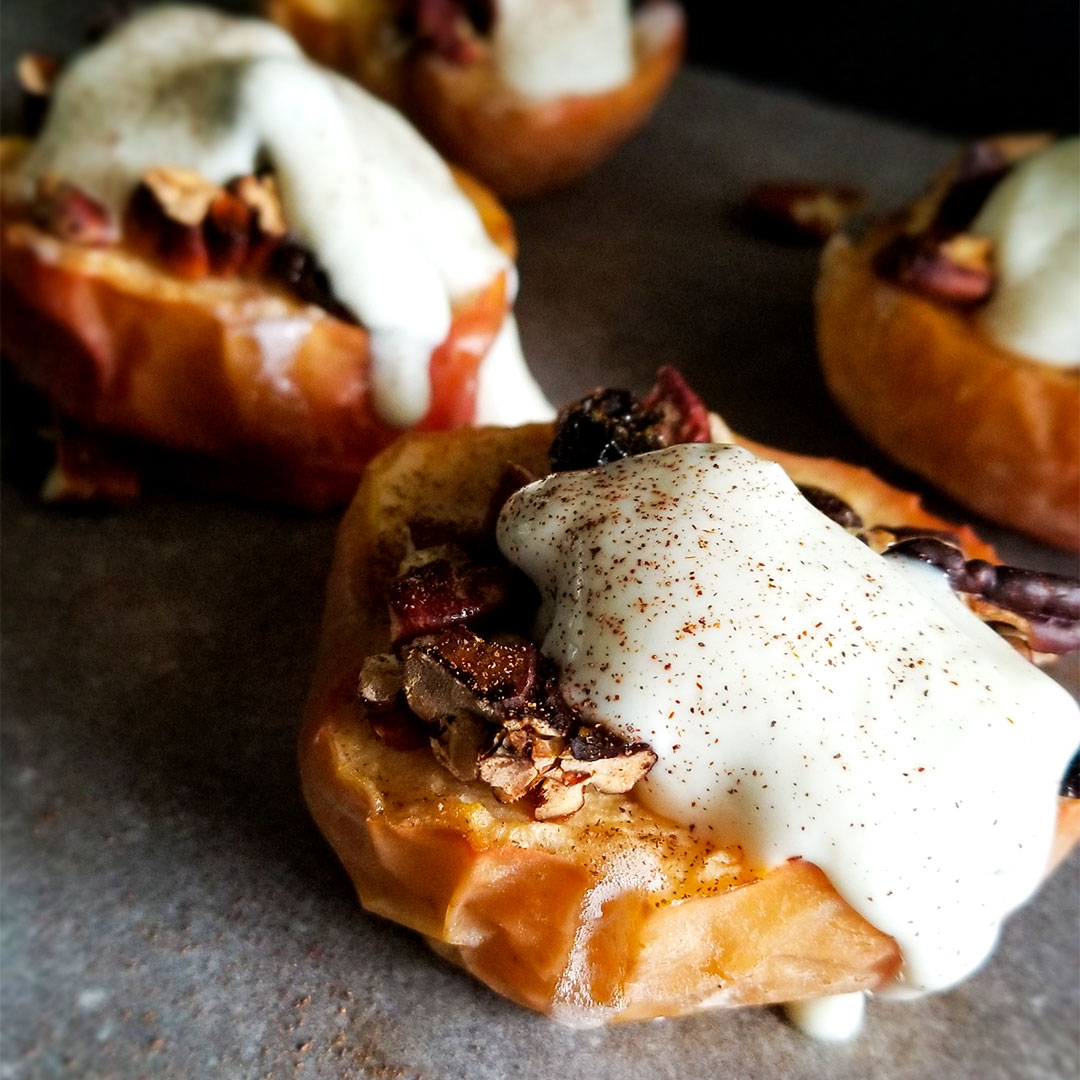 Baked Apples with Maple Greek Yogurt