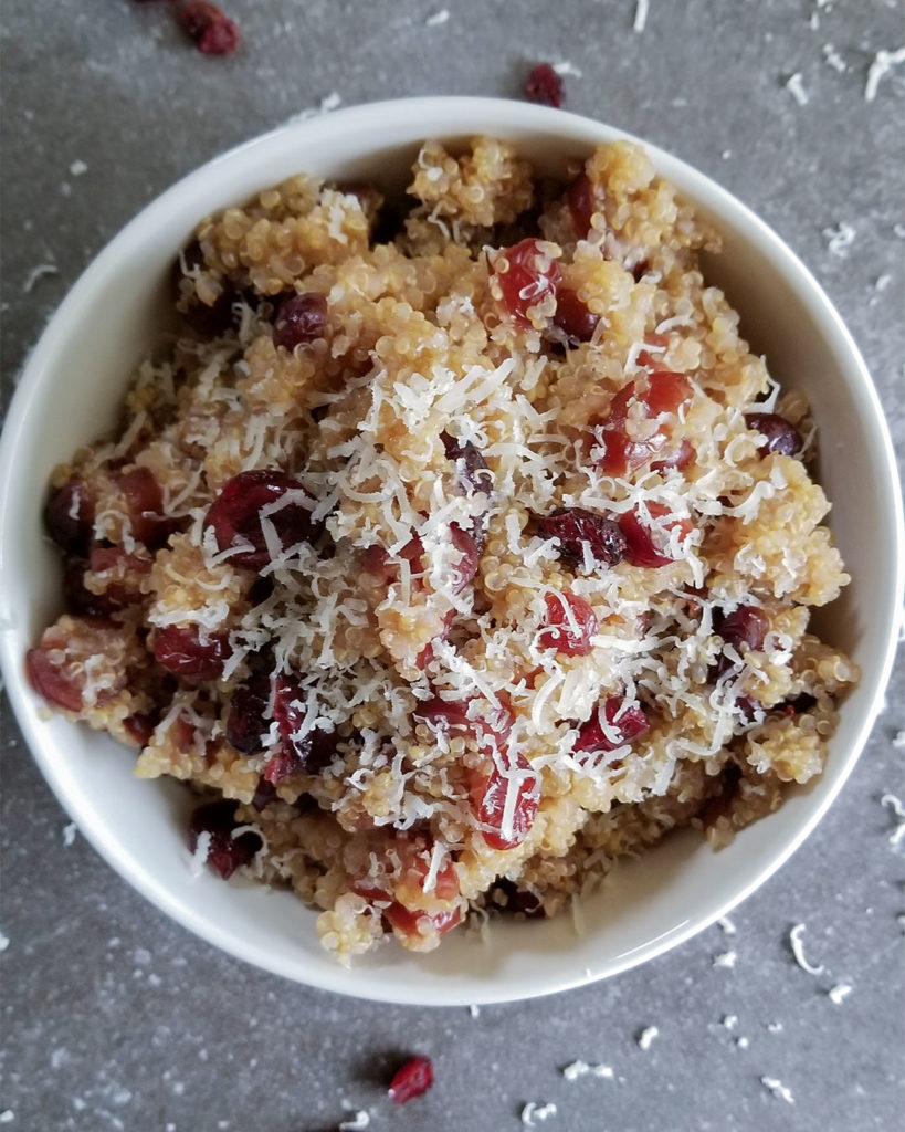 Cheesy cranberry quinoa