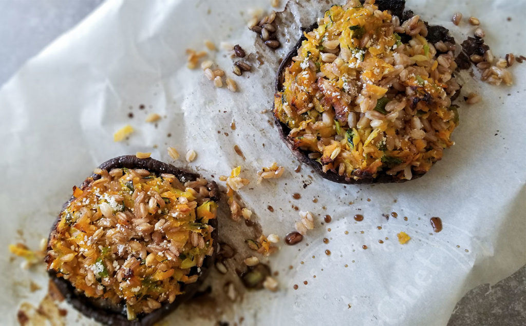 Farro Stuffed Portobello Mushrooms