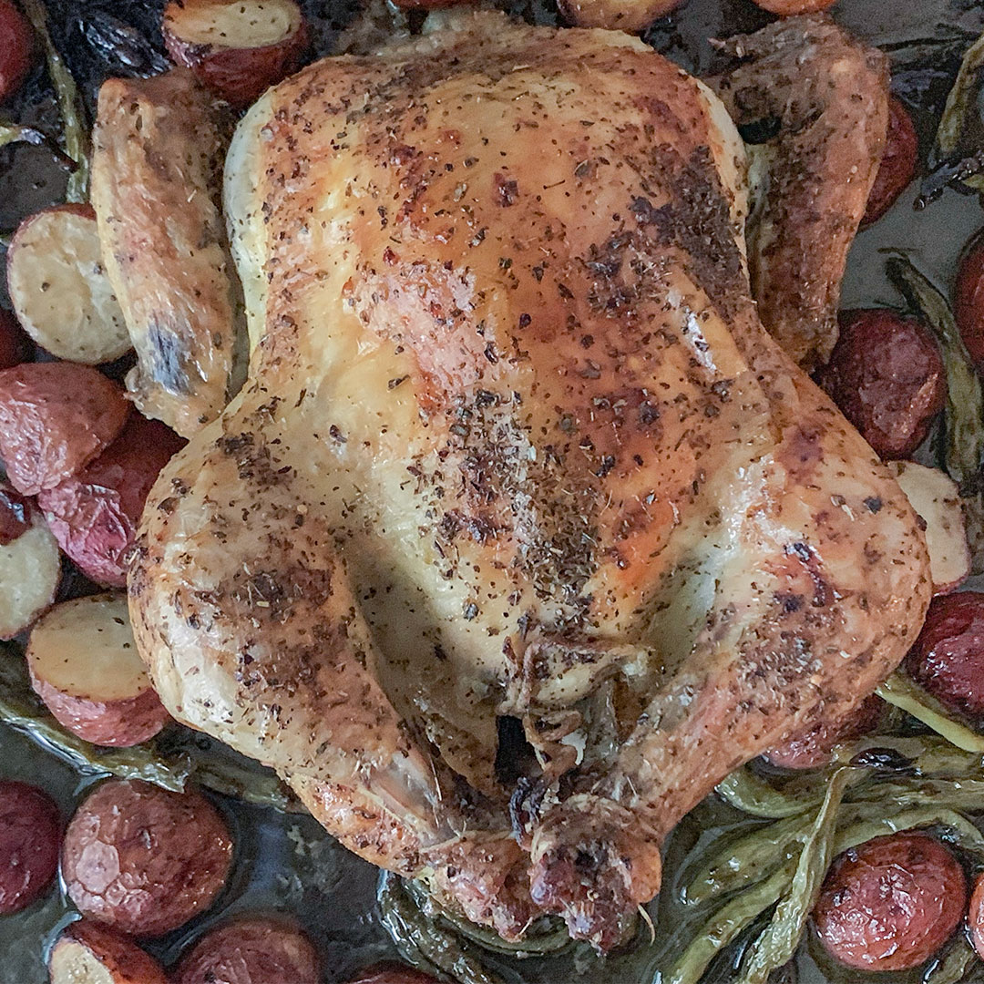 Whole Roasted Greek Lemon Chicken