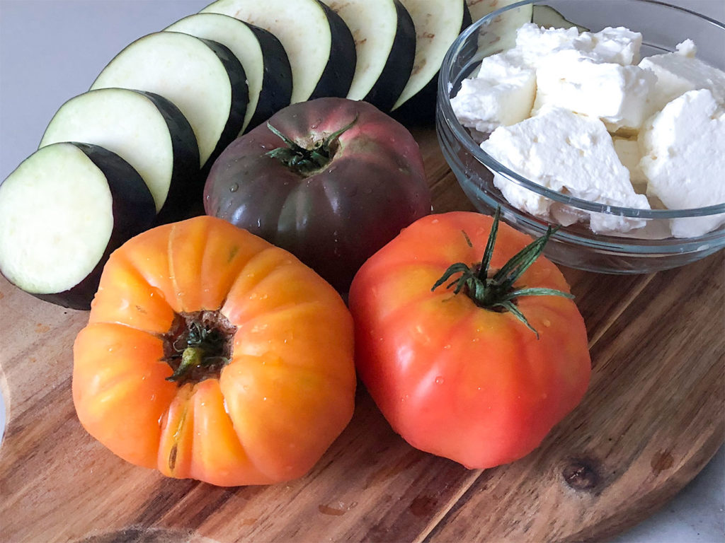 Baked Eggplant Caprese ingredients