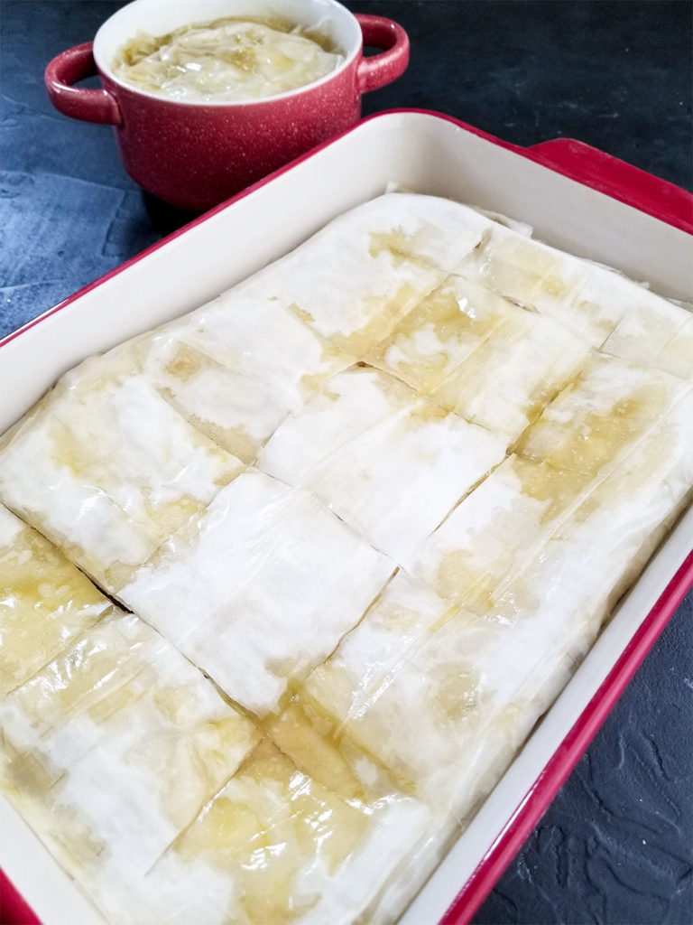 chicken pot pie ready to go in the oven