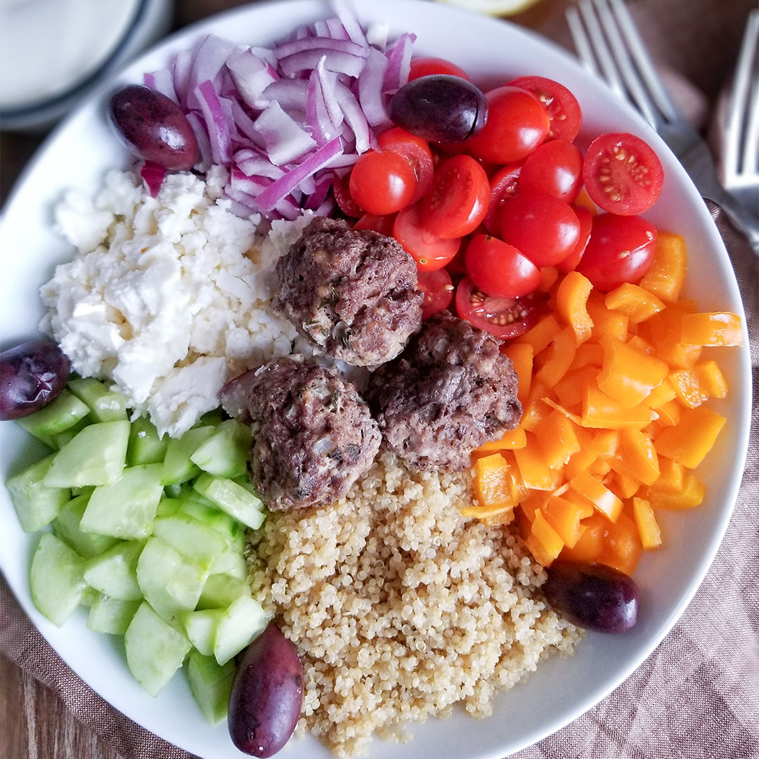 Lamb Meatball Quinoa Bowl