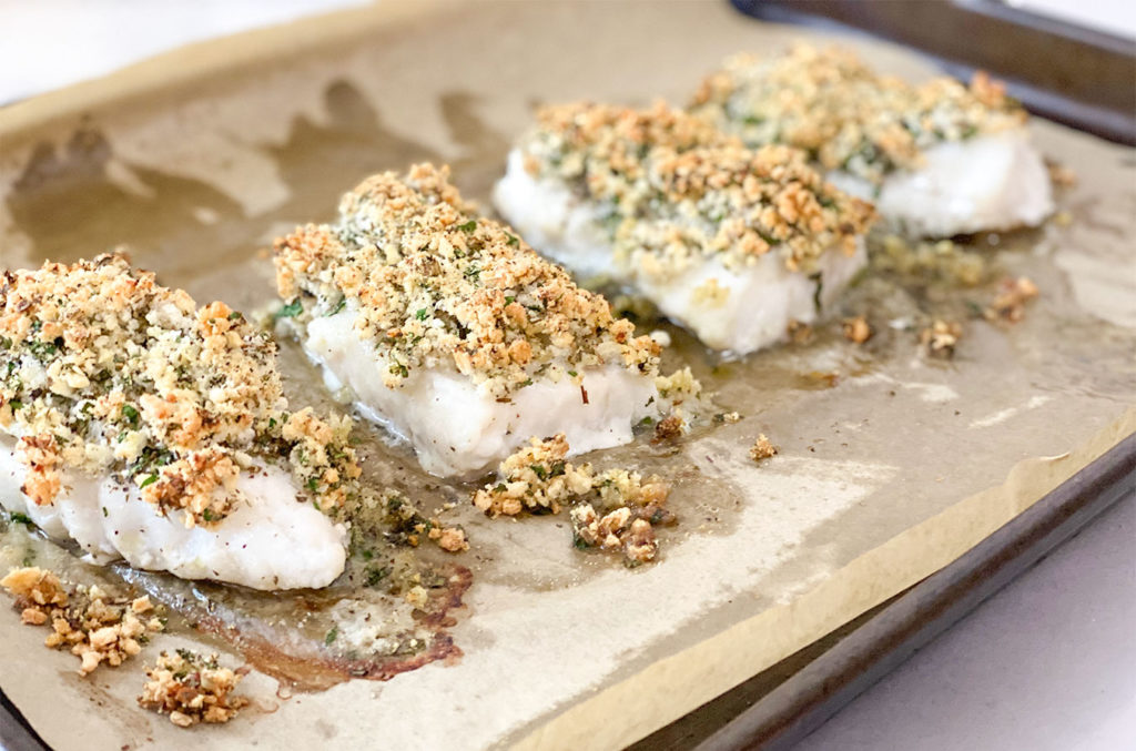 Baked Panko Crusted Cod Fish