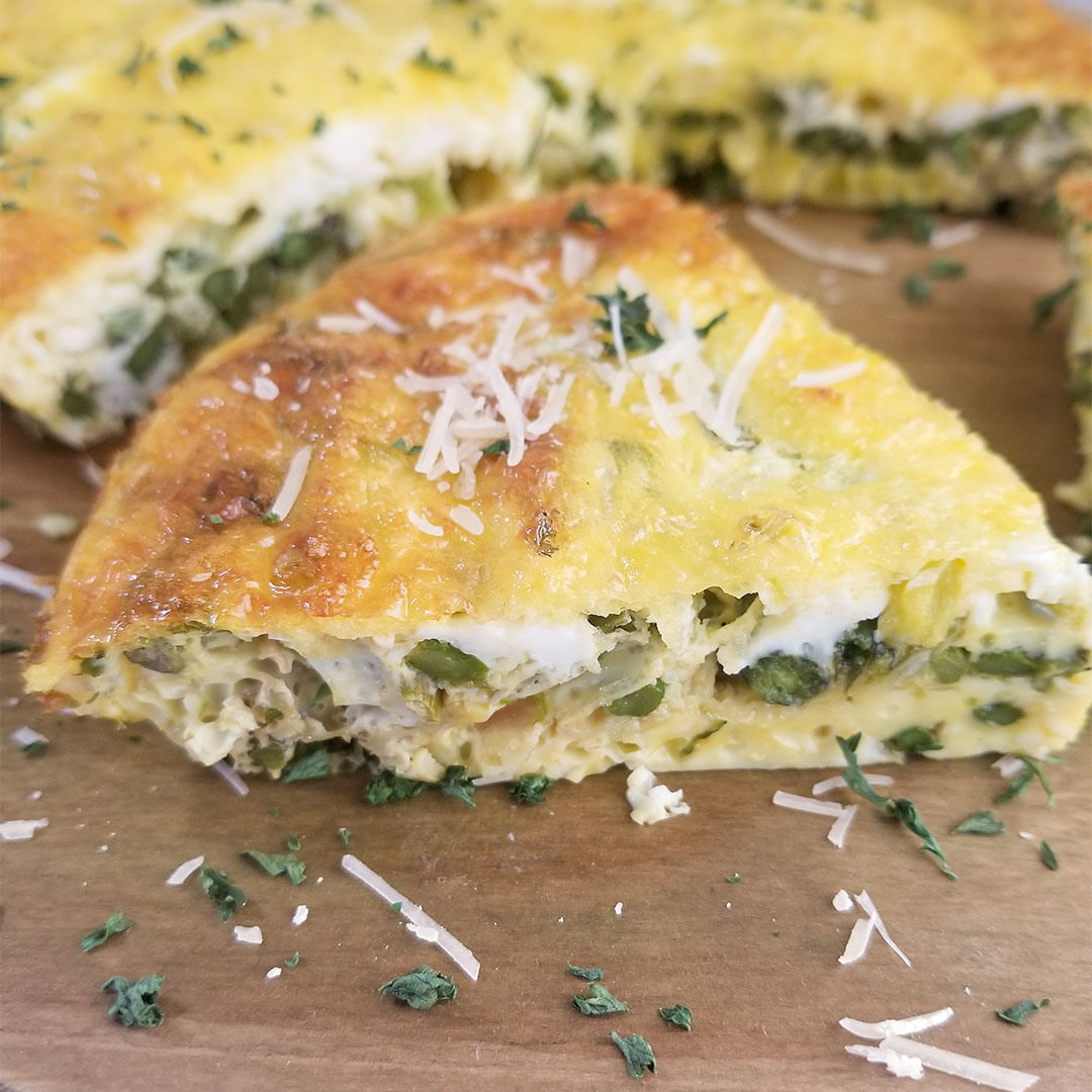 Crustless Asparagus Feta Quiche