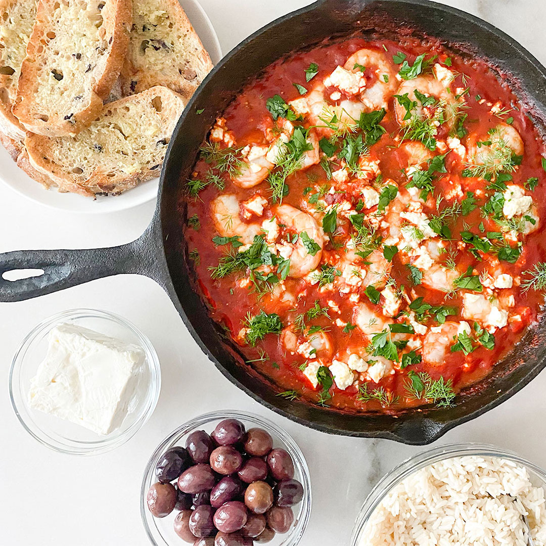 Greek Shrimp with Tomatoes and Feta