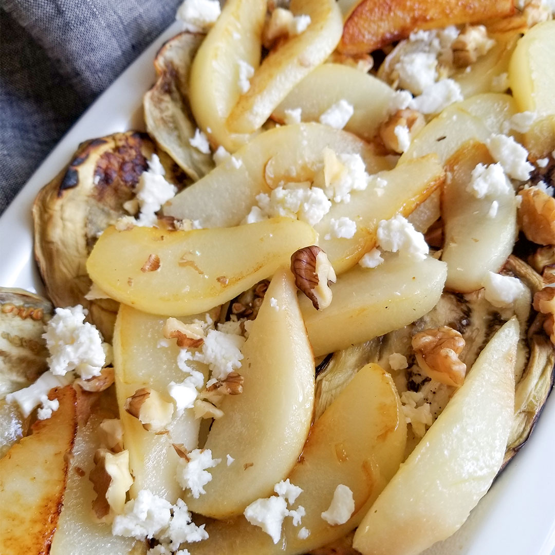 Grilled Eggplant and Pear Salad