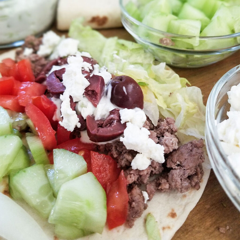 Easy to make Grecian Lamb Tacos