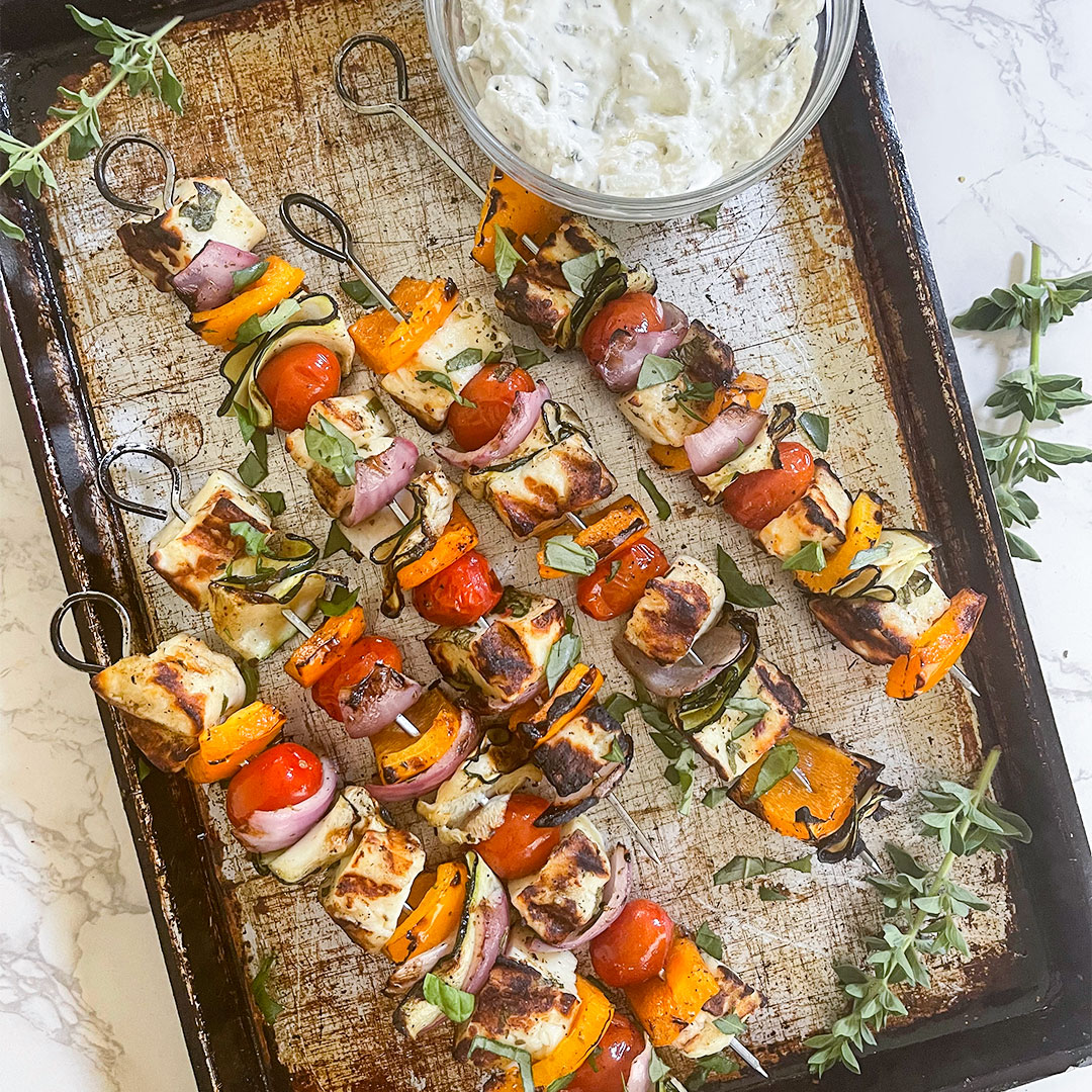 Grilled Halloumi Skewers - Heart Healthy Greek